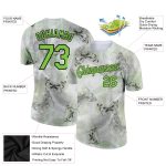 Custom Butterfly Performance T-Shirt with 3D Gray Neon Green-Black Pattern, Personalized Name & Number Personalized Gray