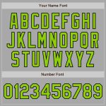 Custom Team Name Number Gray Green Black Bomber Varsity Jacket Full-Snap Two Tone Personalize Your Own Personalized Gray