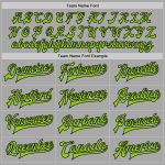 Custom Team Name Number Gray Green Black Bomber Varsity Jacket Full-Snap Two Tone Personalize Your Own Personalized Gray