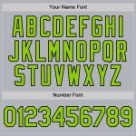 Custom Name and Number Personalized Baseball Jersey in Gray Neon Green and Black Line Design Personalized Gray Neon Green-Black