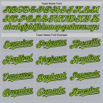 Custom Name and Number Personalized Baseball Jersey in Gray Neon Green and Black Line Design Personalized Gray Neon Green-Black