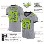 Custom Authentic Football Jersey - Personalized Gray Neon Green & Black - Team Name and Number Personalized Gray Neon Green-Black