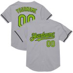 Custom Name Number Gray Neon Green Black Mesh Throwback Baseball Jersey Authentic Personalized Gray Neon Green-Black Mesh