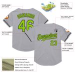 Custom Name Number Gray Neon Green Black Mesh Throwback Baseball Jersey Authentic Personalized Gray Neon Green-Black Mesh