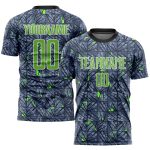 Personalized Custom Soccer Jersey with Name and Number in Gray Neon Green-Black Sublimation Design Personalized Gray Neon
