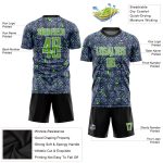 Personalized Custom Soccer Jersey with Name and Number in Gray Neon Green-Black Sublimation Design Personalized Gray Neon