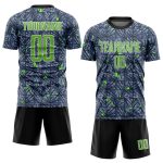 Personalized Custom Soccer Jersey with Name and Number in Gray Neon Green-Black Sublimation Design Personalized Gray Neon