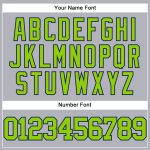 Personalized Gray and Neon Green Authentic Baseball Jersey - Navy Trim Personalized Gray Neon Green-Navy Authentic Baseball