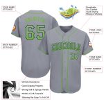 Custom Team Name and Number Baseball Jersey - Personalized Gray Neon Green-Navy Drift Fashion Personalized Gray Neon Green-Navy