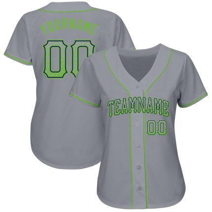 Custom Team Name and Number Baseball Jersey - Personalized Gray Neon Green-Navy Drift Fashion Personalized Gray Neon Green-Navy