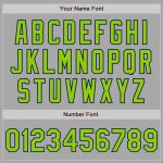 Personalized Varsity Letterman Jacket with Custom Team Name & Number - Gray Green Navy Bomber Full Snap Two Tone Personalized