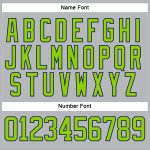 Personalized Hockey Jersey with Custom Name and Number in Gray, Neon Green, and Navy Lace Neck Design Personalized Gray Neon