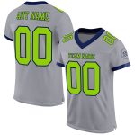 Personalized Authentic Football Jersey - Gray Neon Green Navy Mesh Design Personalized Gray Neon Green-Navy Mesh Authentic
