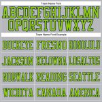 Personalized Authentic Football Jersey - Gray Neon Green Navy Mesh Design Personalized Gray Neon Green-Navy Mesh Authentic