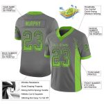 Custom Name and Number Personalized Football Jersey in Gray Neon Green-Navy Mesh Fashion Design Personalized Gray Neon Green-Navy
