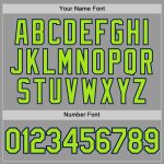 Custom Team Performance T-Shirt with Personalized Name and Number - Gray Neon Green Navy Personalized Gray Neon Green-Navy