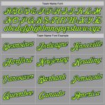 Custom Team Performance T-Shirt with Personalized Name and Number - Gray Neon Green Navy Personalized Gray Neon Green-Navy