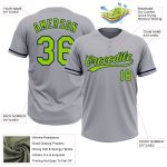 Custom Name Number Unisex Softball Jersey Personalized Gray Neon Green Navy Two-Button Style Personalized Gray Neon Green-Navy