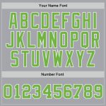 Custom Name Number Basketball Jersey - Personalized Gray and Neon Green Authentic Throwback Design Personalized Gray Neon