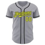 Custom Baseball Jersey with Personalized Name and Number - Gray Yellow Black Authentic Design Personalized Gray Neon Yellow-Black