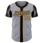 Custom Name and Number Baseball Jersey in Personalized Gray, Old Gold, Black - Authentic Team Jersey Personalized Gray Old