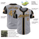 Custom Name and Number Baseball Jersey in Personalized Gray, Old Gold, Black - Authentic Team Jersey Personalized Gray Old