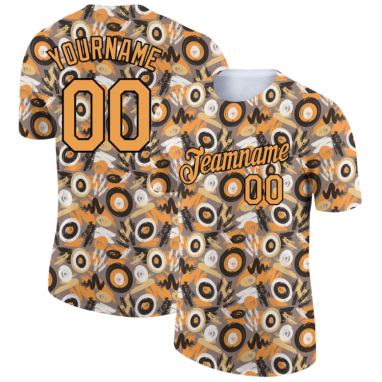 Custom Name and Number Graffiti T-Shirt - Personalized 3D Gray and Black Pattern Design for Team Performance Personalized
