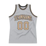 Custom Personalized Basketball Jersey - Gray Old Gold-Black, Authentic Throwback, Team Name & Number Personalized Gray Old
