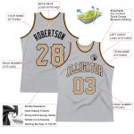 Custom Personalized Basketball Jersey - Gray Old Gold-Black, Authentic Throwback, Team Name & Number Personalized Gray Old