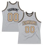Custom Personalized Basketball Jersey - Gray Old Gold-Black, Authentic Throwback, Team Name & Number Personalized Gray Old