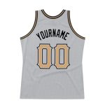 Custom Personalized Basketball Jersey - Gray Old Gold-Black, Authentic Throwback, Team Name & Number Personalized Gray Old