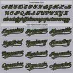 Custom Name Number Unisex Softball Jersey - Personalized Gray Olive-Black Two-Button Design Personalized Gray Olive-Black