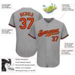 Personalized Gray and Orange Black Baseball Jersey - Authentic Custom Team Gear Personalized Gray Orange-Black Authentic