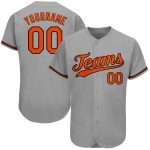 Custom Name and Number Personalized Baseball Jersey - Gray Orange-Black Authentic Team Jersey Personalized Gray Orange-Black