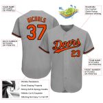 Custom Name and Number Personalized Baseball Jersey - Gray Orange-Black Authentic Team Jersey Personalized Gray Orange-Black