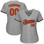 Custom Name and Number Personalized Baseball Jersey - Gray Orange-Black Authentic Team Jersey Personalized Gray Orange-Black