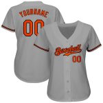 Personalized Gray and Orange Black Baseball Jersey - Authentic Custom Team Gear Personalized Gray Orange-Black Authentic