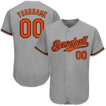 Personalized Gray and Orange Black Baseball Jersey - Authentic Custom Team Gear Personalized Gray Orange-Black Authentic