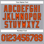 Custom Authentic Sleeveless Baseball Jersey, Personalized Gray and Orange-Black Design with Name and Number Personalized