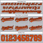Custom Team Name Number Basketball Shorts - Personalized Gray Orange Black Authentic Throwback Design Personalized Gray Orange-Black