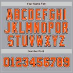 Custom Name and Number Personalized Two Tone Baseball Jersey - Gray Orange Black Authentic Sports Apparel Personalized Gray