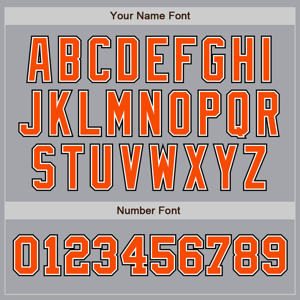 Personalized Gray Orange-Black Authentic Two Tone Baseball Jersey Team Custom Name and Number Custom Name and Number Personalized Two Tone Baseball Jersey - Gray Orange Black Authentic Sports Apparel Personalized Gray - Image 5