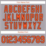 Customizable Gray Black Orange Baseball Jersey with Personalized Name and Number Personalized Gray Orange-Black Baseball