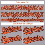 Customizable Gray Black Orange Baseball Jersey with Personalized Name and Number Personalized Gray Orange-Black Baseball