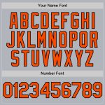 Custom Name and Number Authentic Baseball Jersey - Personalized Gray Orange Black Line Team Jersey Personalized Gray Orange-Black