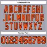 Custom Team Long Sleeve Performance T-Shirt with Personalized Name and Number - Gray Orange-Black Personalized Gray Orange-Black