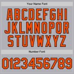 Custom Personalized Baseball Jersey with Gray Orange-Black Mesh, Team Name and Number, Authentic Throwback Style Personalized