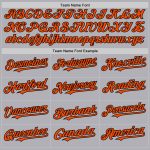 Custom Personalized Baseball Jersey with Gray Orange-Black Mesh, Team Name and Number, Authentic Throwback Style Personalized