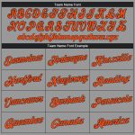 Custom Team Performance T-Shirt with Personalized Name and Number, Gray Orange Black Color Personalized Gray Orange-Black