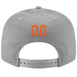 Custom Name Number Adjustable Snapback Hat Personalized Gray Orange Black Stitched Team Merchandise Personalized Gray Orange-Black